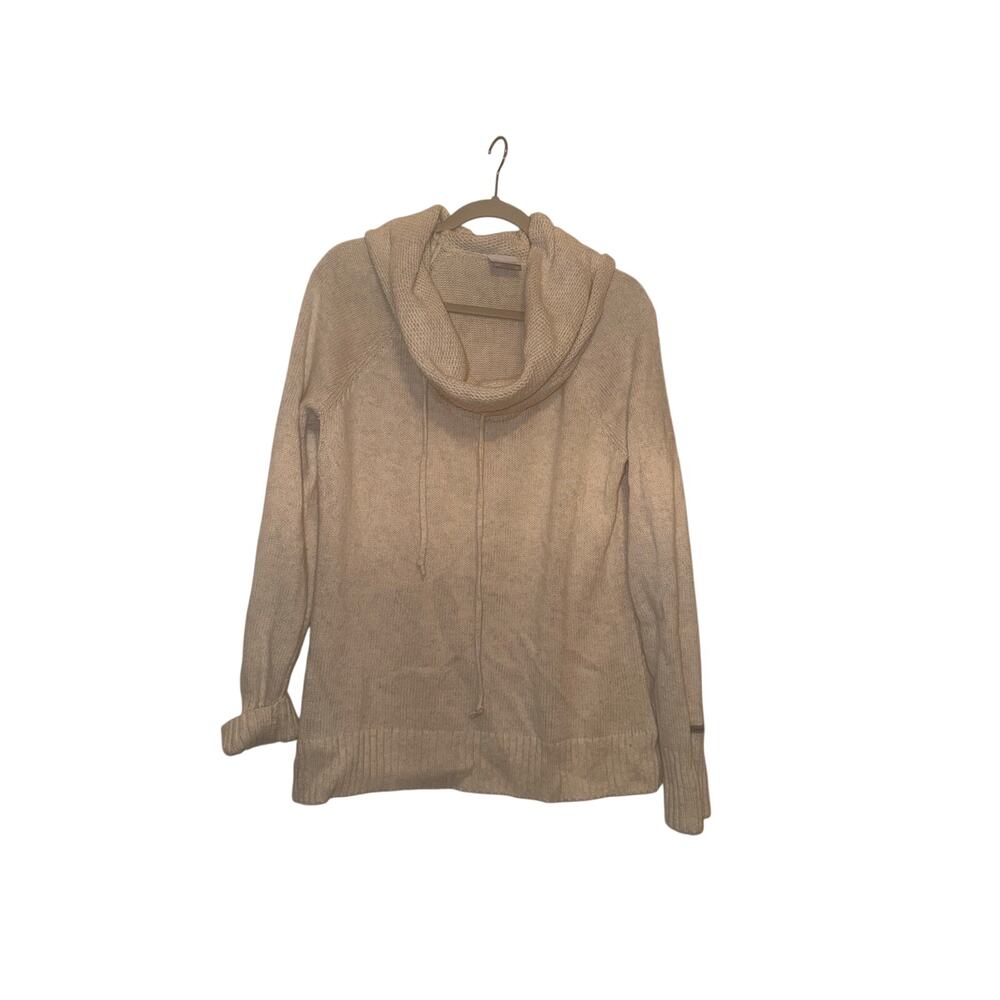 Columbia Womens Beige Solid Knit Cowl Neck Long Sleeve Pullover Sweater XL